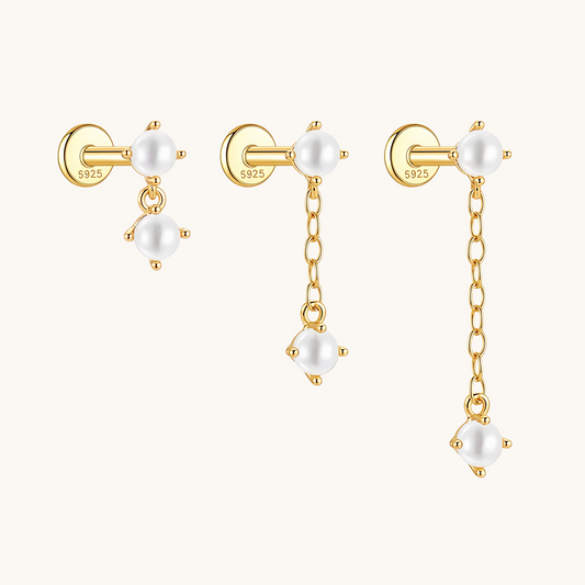 Freshwater Pearl Drop Flatback Earring