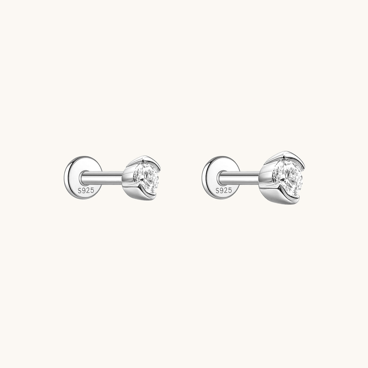 Open Arc Moissanite Flatback Earring