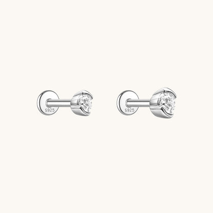 Open Arc Moissanite Flatback Earring