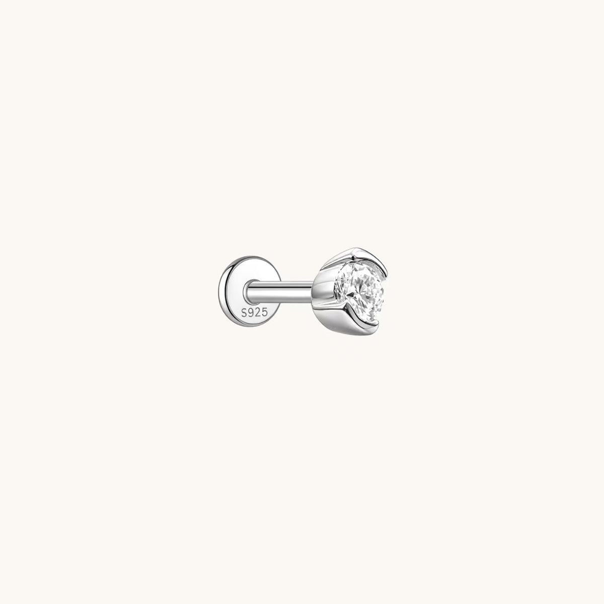 Open Arc Moissanite Flatback Earring