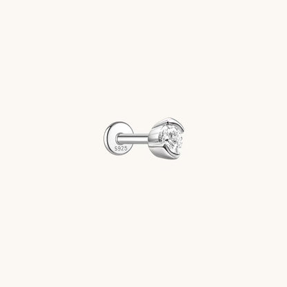 Open Arc Moissanite Flatback Earring