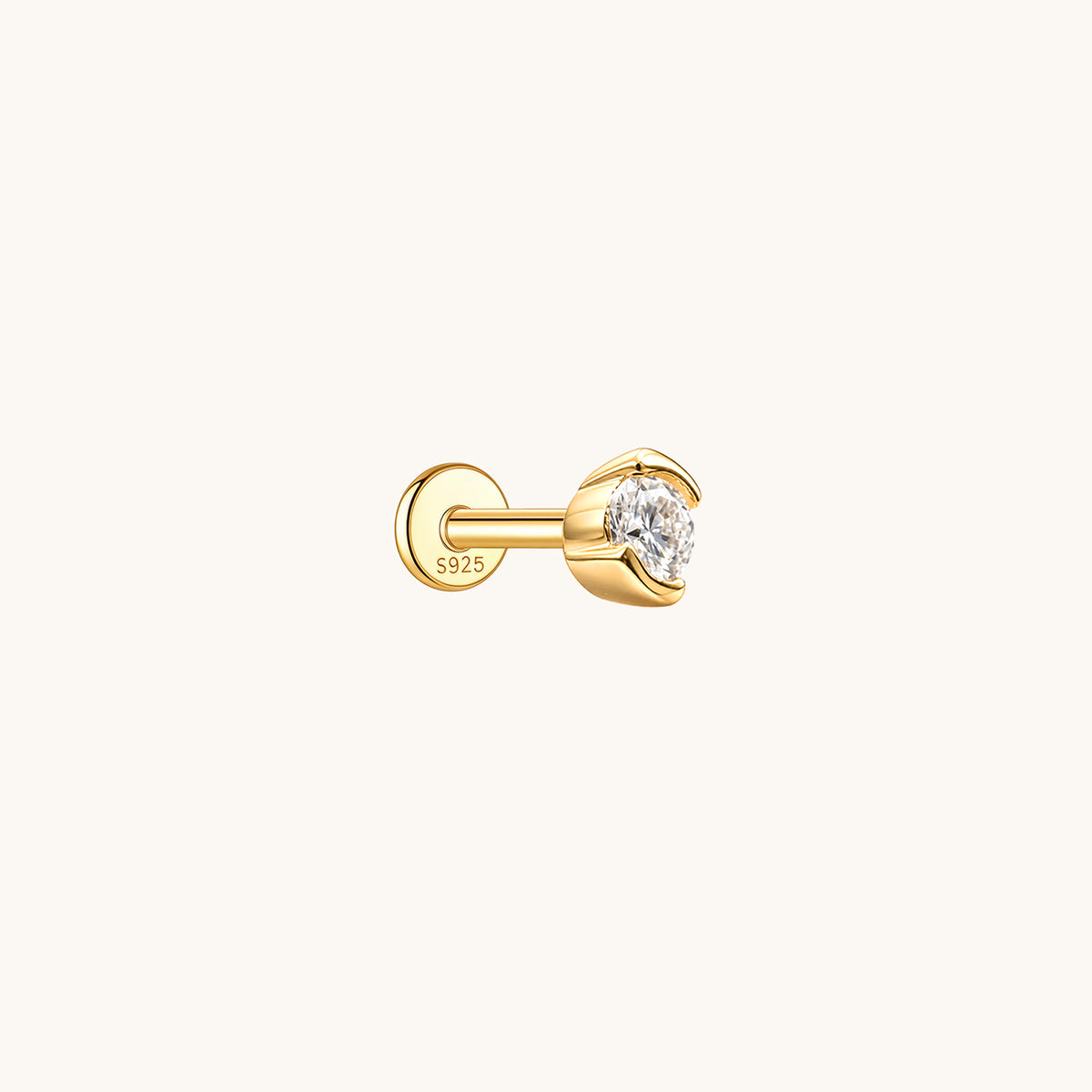 Open Arc Moissanite Flatback Earring