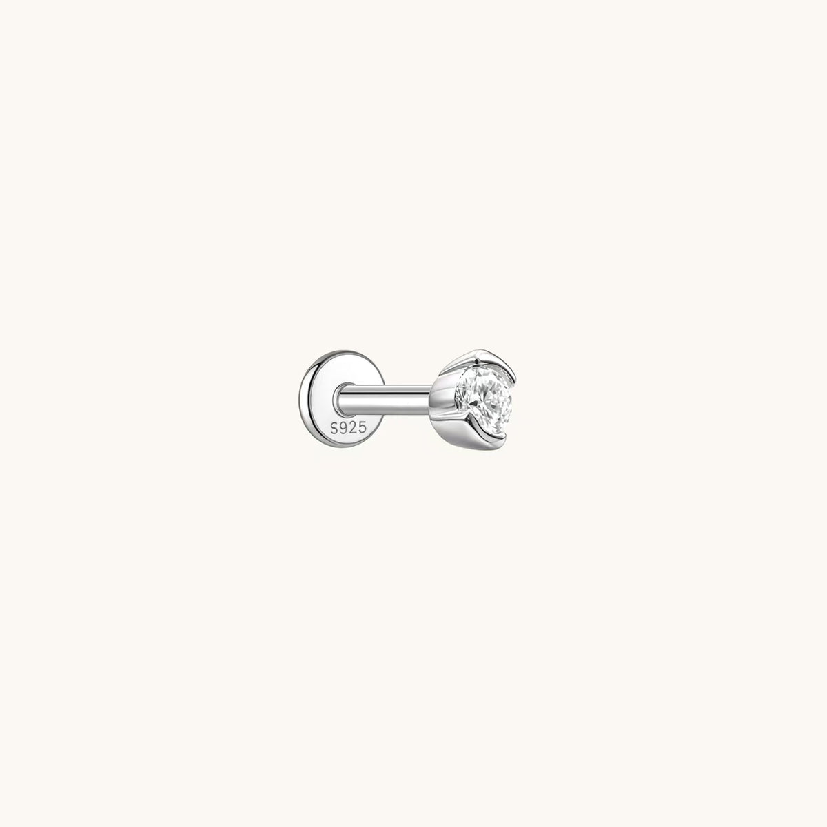 Open Arc Moissanite Flatback Earring