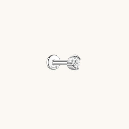 Open Arc Moissanite Flatback Earring