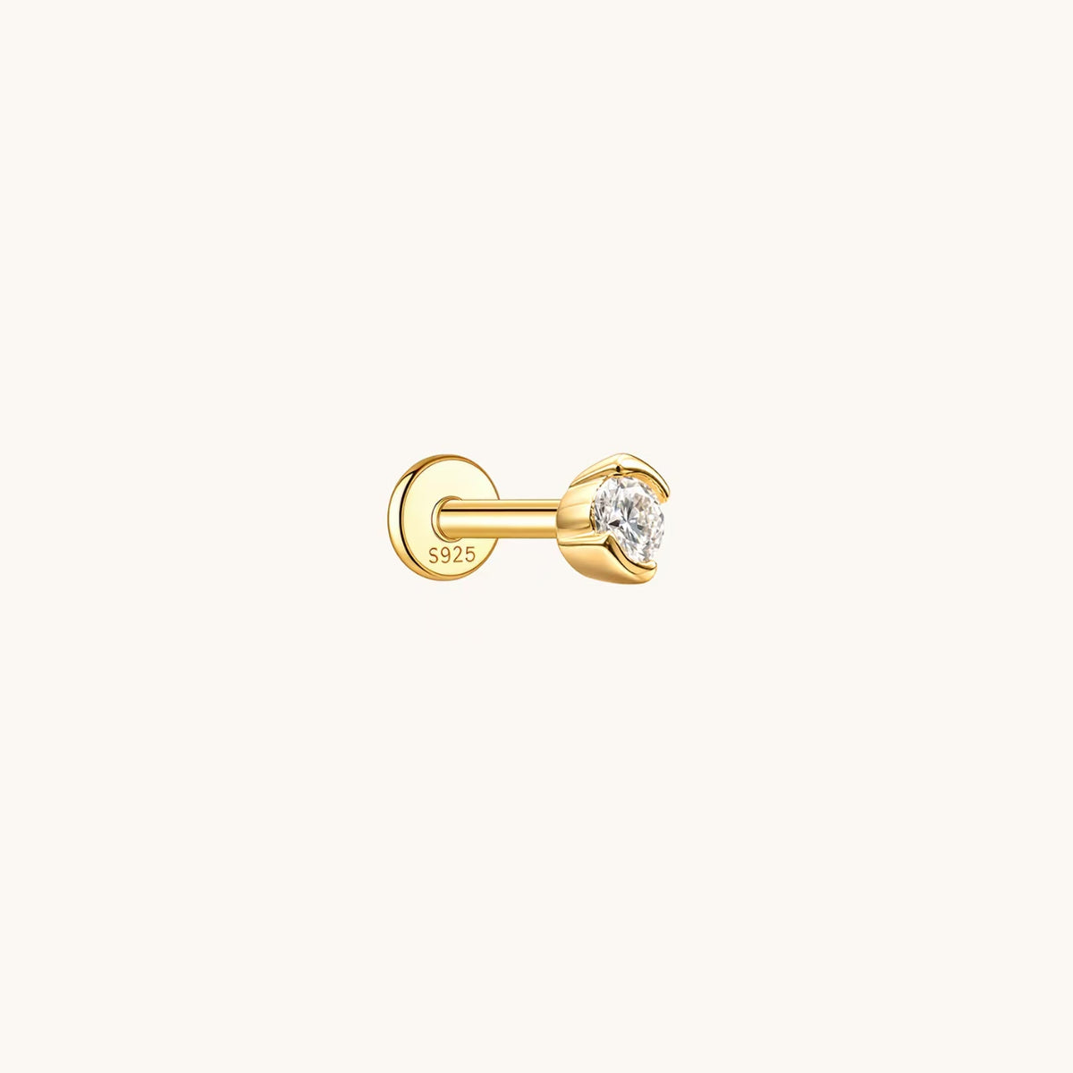 Open Arc Moissanite Flatback Earring