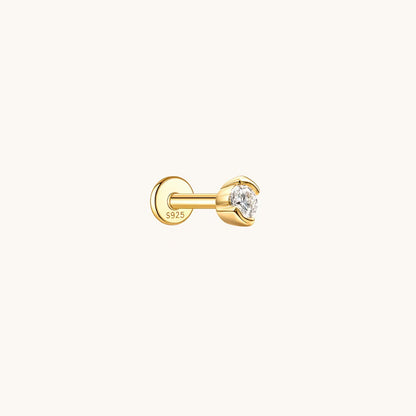 Open Arc Moissanite Flatback Earring