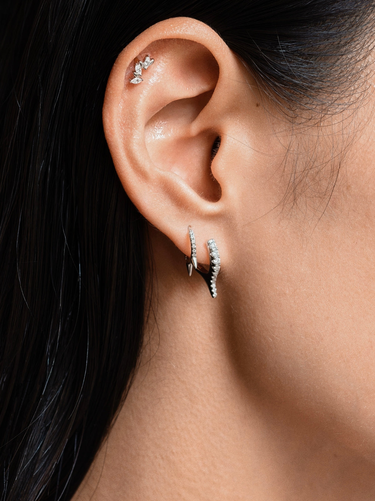 Razor Fang Pavé Hoops
