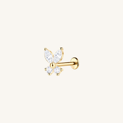 Gold-plated 925 sterling silver Butterfly Flatback Earring Gold