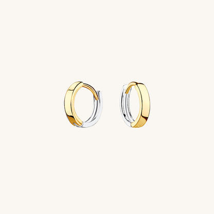 Dual-Tone Gold Silver Hoops