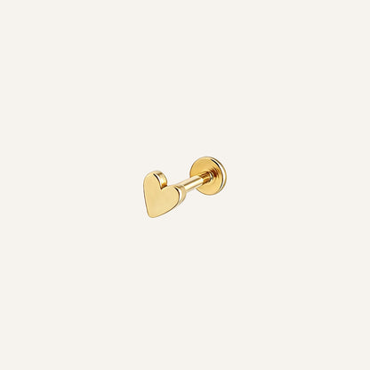 Gold-plated 925 sterling silver Mini Heart Flatback Earring