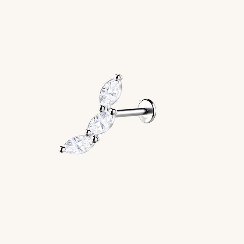Three Leaves Curve Flatback Earring