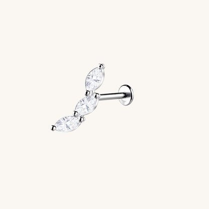 Three Leaves Curve Flatback Earring