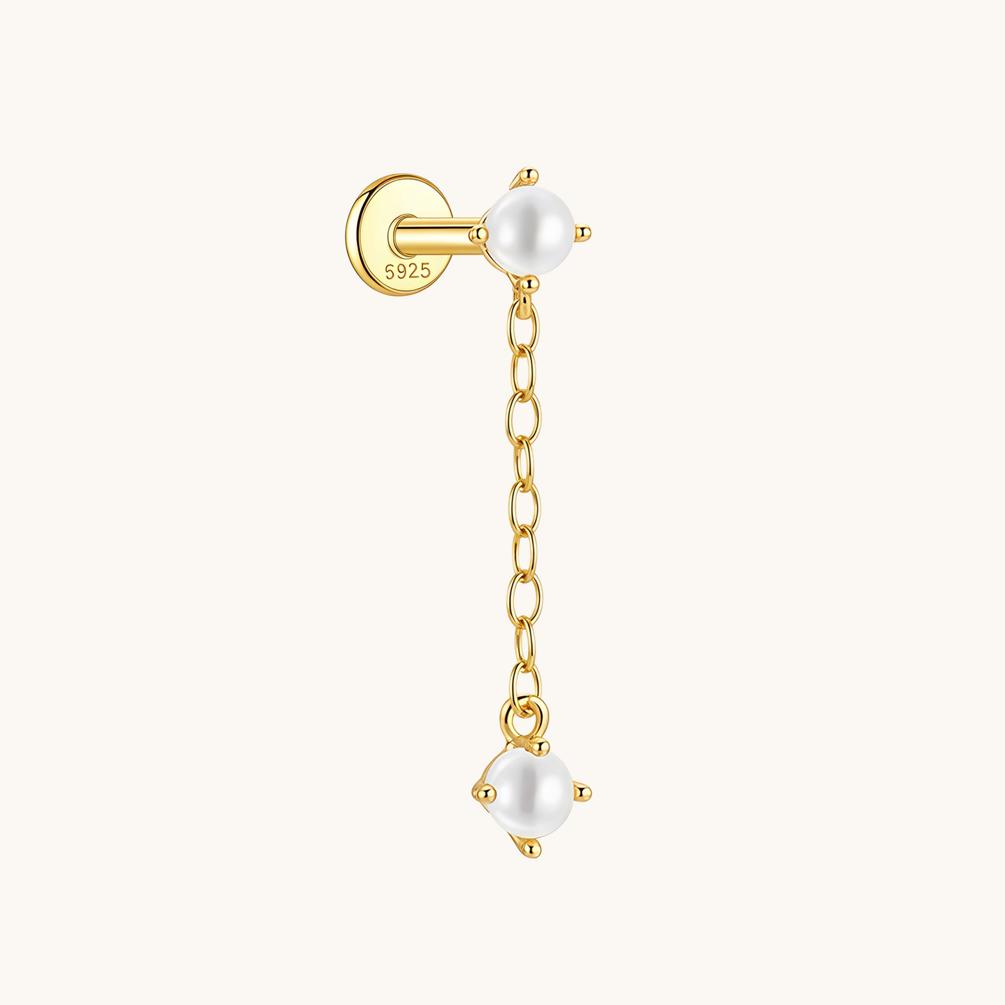 Freshwater Pearl Drop Flatback Earring