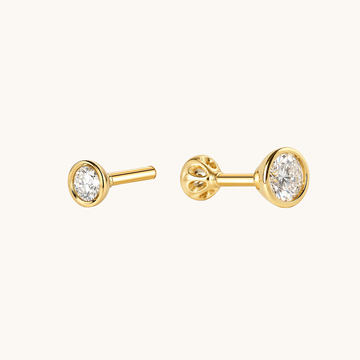 Twin Cone Moissanite Flatback Earring