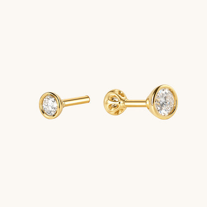 Twin Cone Moissanite Flatback Earring