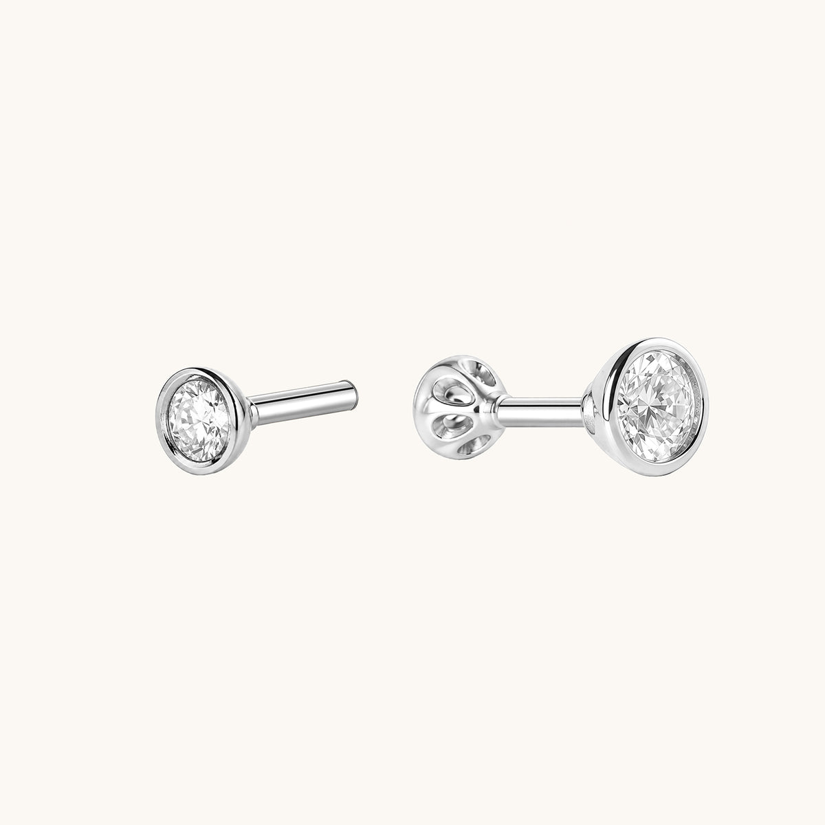 Twin Cone Moissanite Flatback Earring