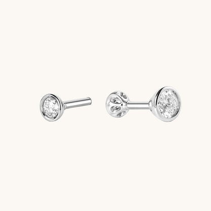 Twin Cone Moissanite Flatback Earring