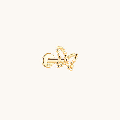 Gold-plated 925 sterling silver Ethereal Wing Flatback Earring 8mm