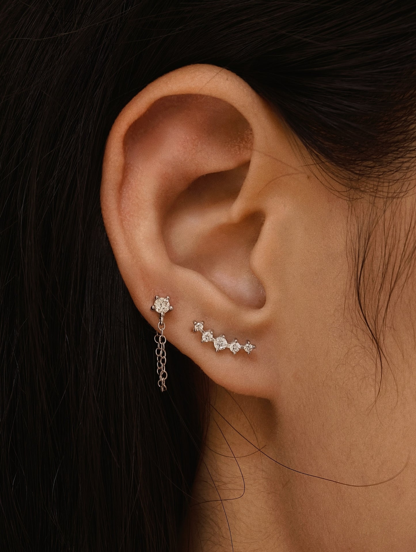 Gold-plated 925 sterling silver Star Cluster Flatback Earring