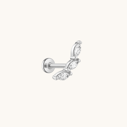 Three Leaves Curve Flatback Earring