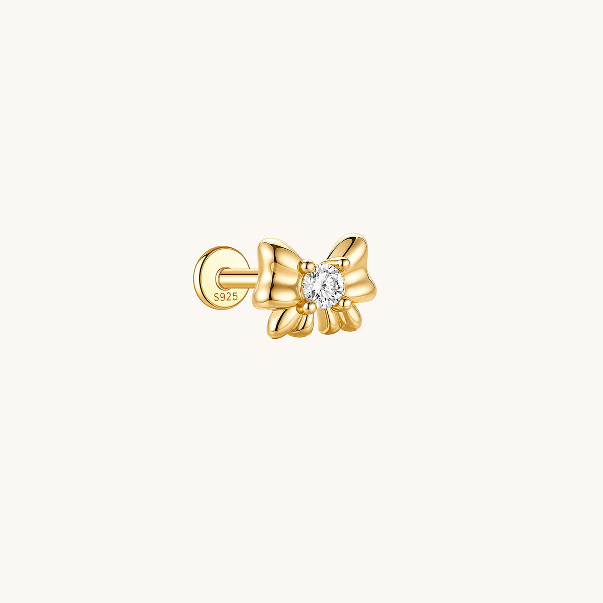 Signature CZ Bow Flatback Earring