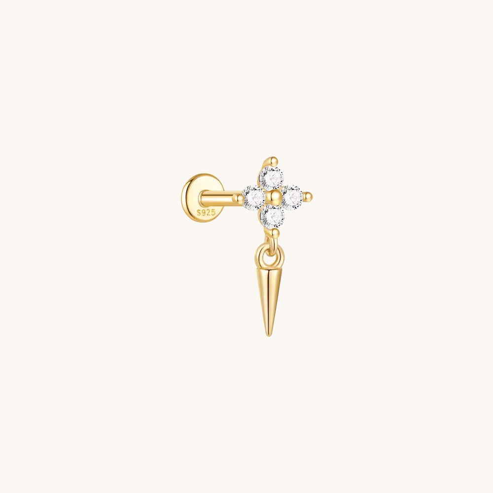 Floral Spike Flatback Earring