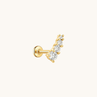 Gold-plated 925 sterling silver Gradient Curve Flatback Earring Gold