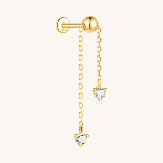 Ball CZ Dangle Flatback Earring