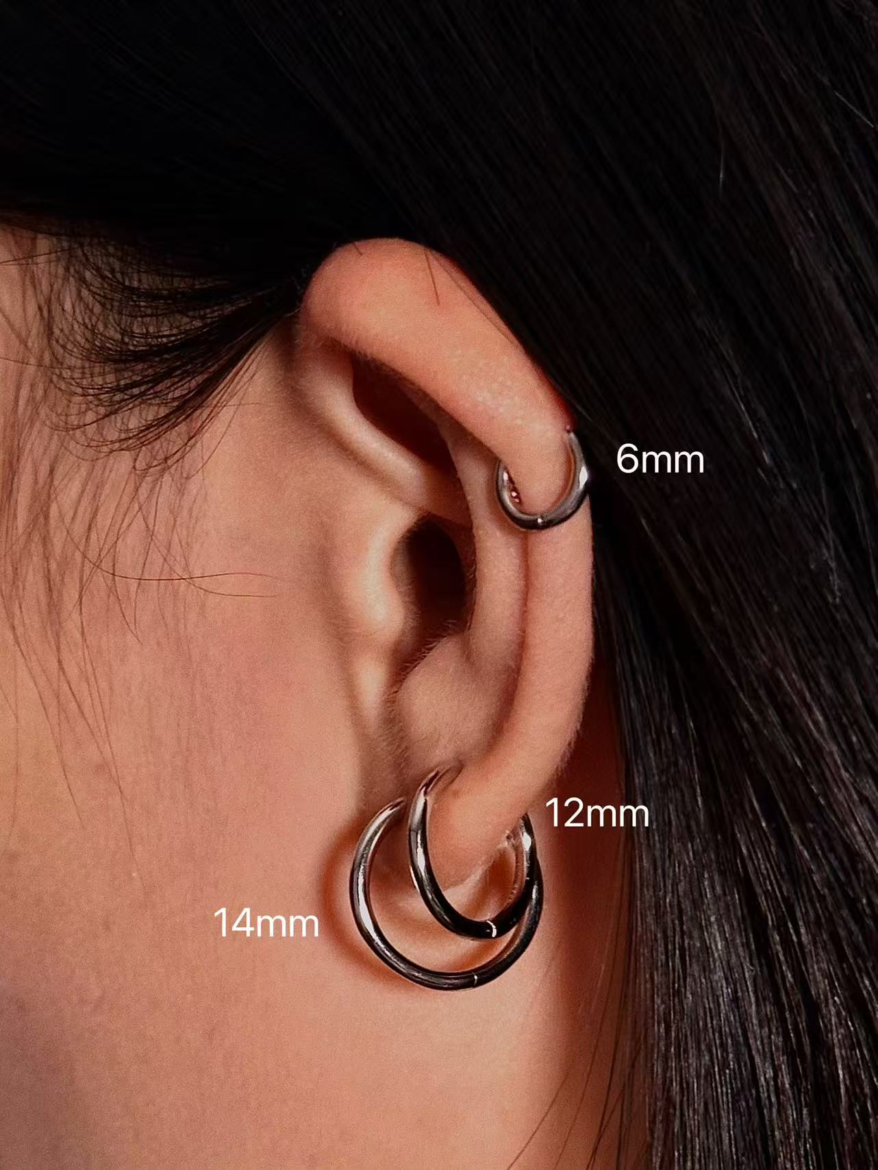 Gold-plated 925 sterling silver Sleek Seamless Hoop Earrings – 8 Sizes