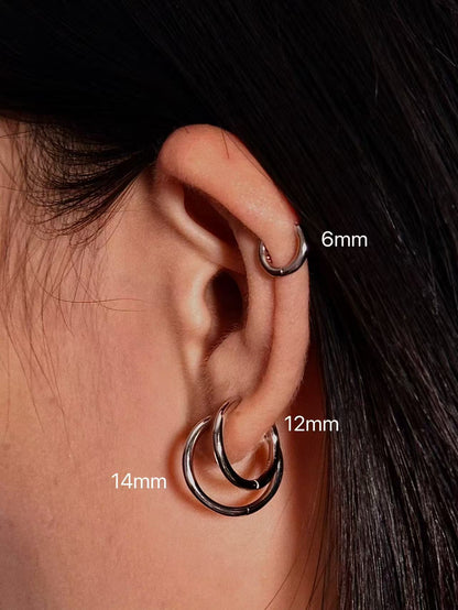 Gold-plated 925 sterling silver Sleek Seamless Hoop Earrings – 8 Sizes