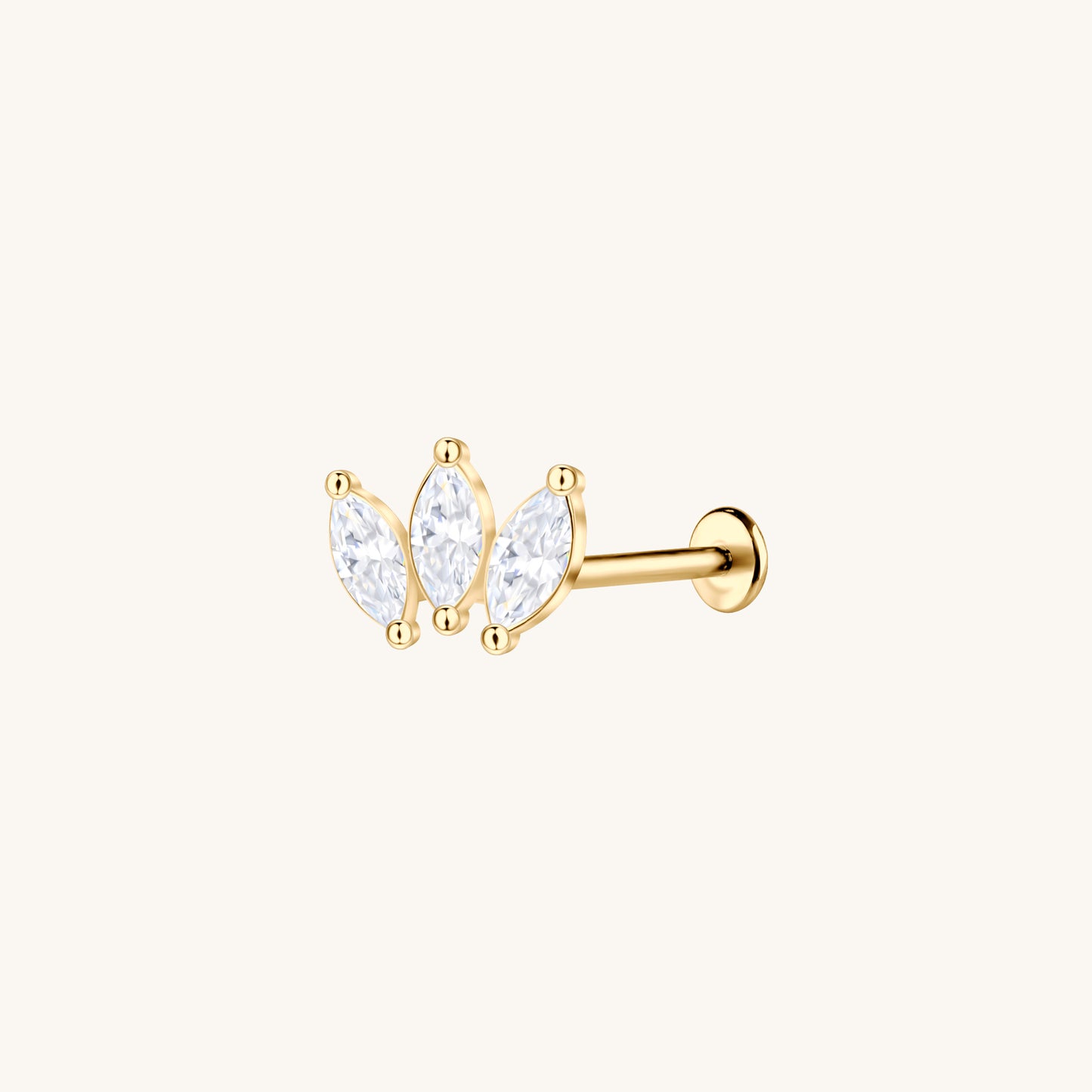 Marquise Trio Flatback Earring