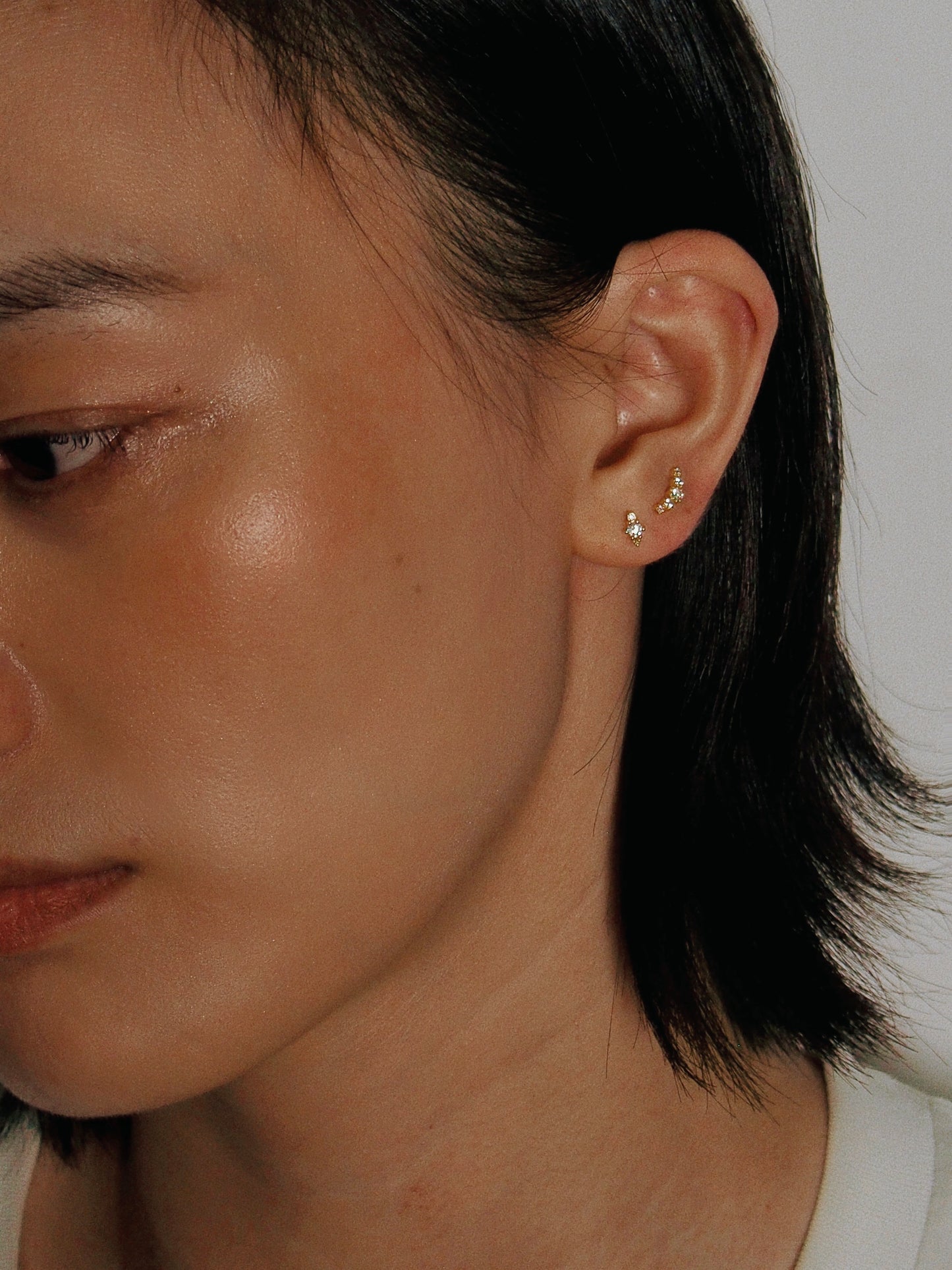 Gold-plated 925 sterling silver Triangle Flatback Earring
