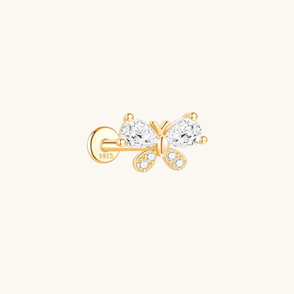 Gold-plated 925 sterling silver Lucent Wing Flatback Earring 8mm