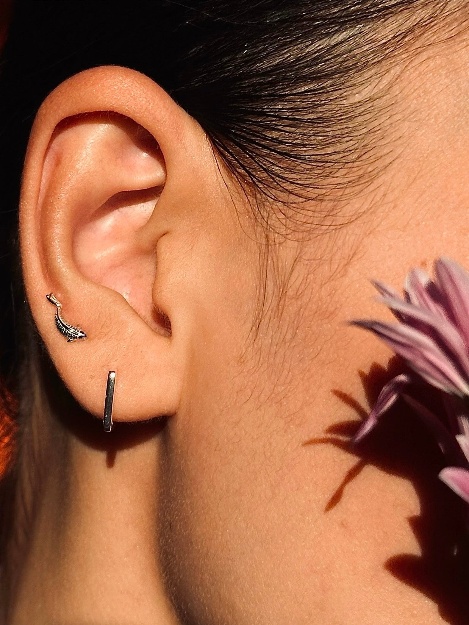 Gold-plated 925 sterling silver Koi Spectrum Flatback Earring
