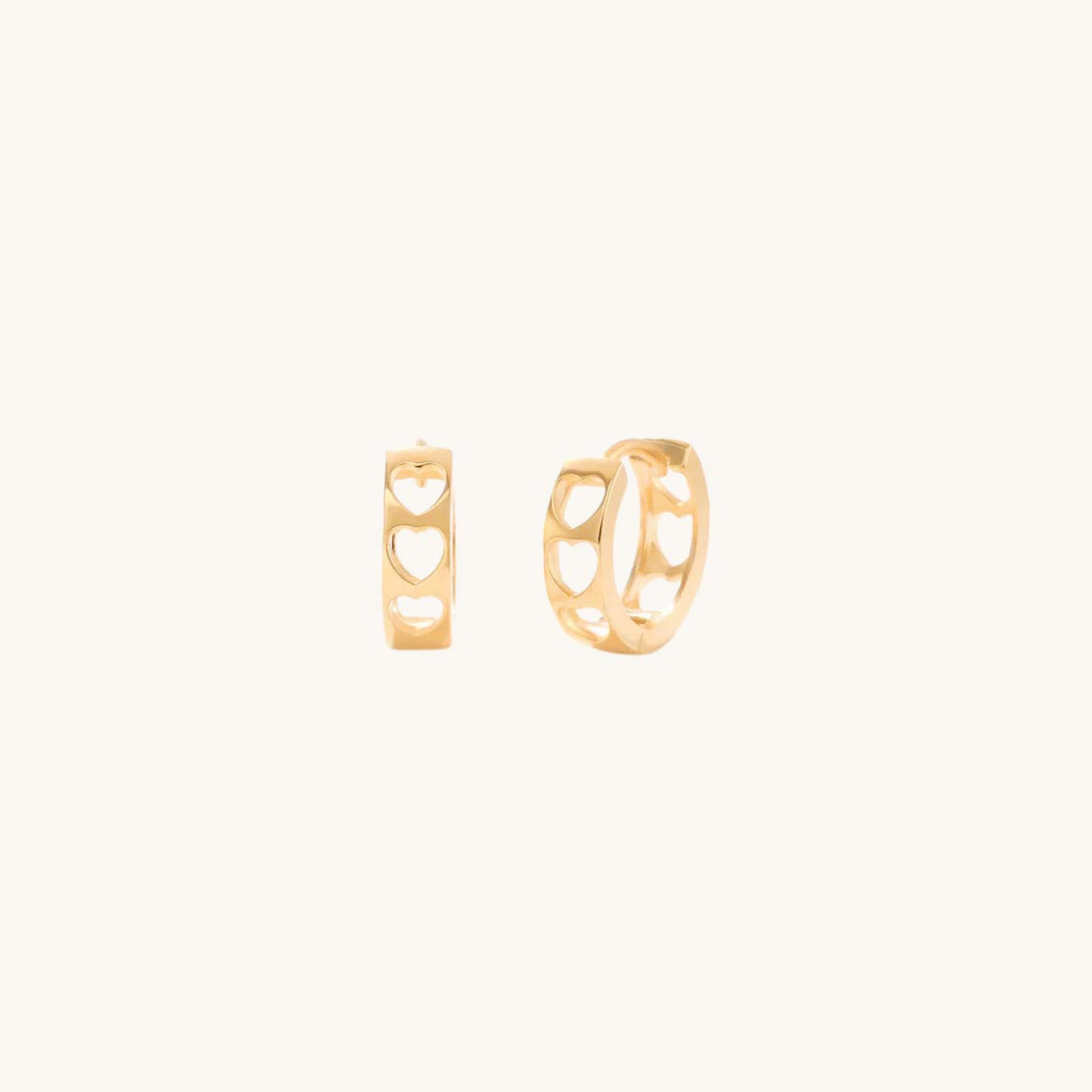 Gold-plated 925 sterling silver Airy Love Huggie Hoops