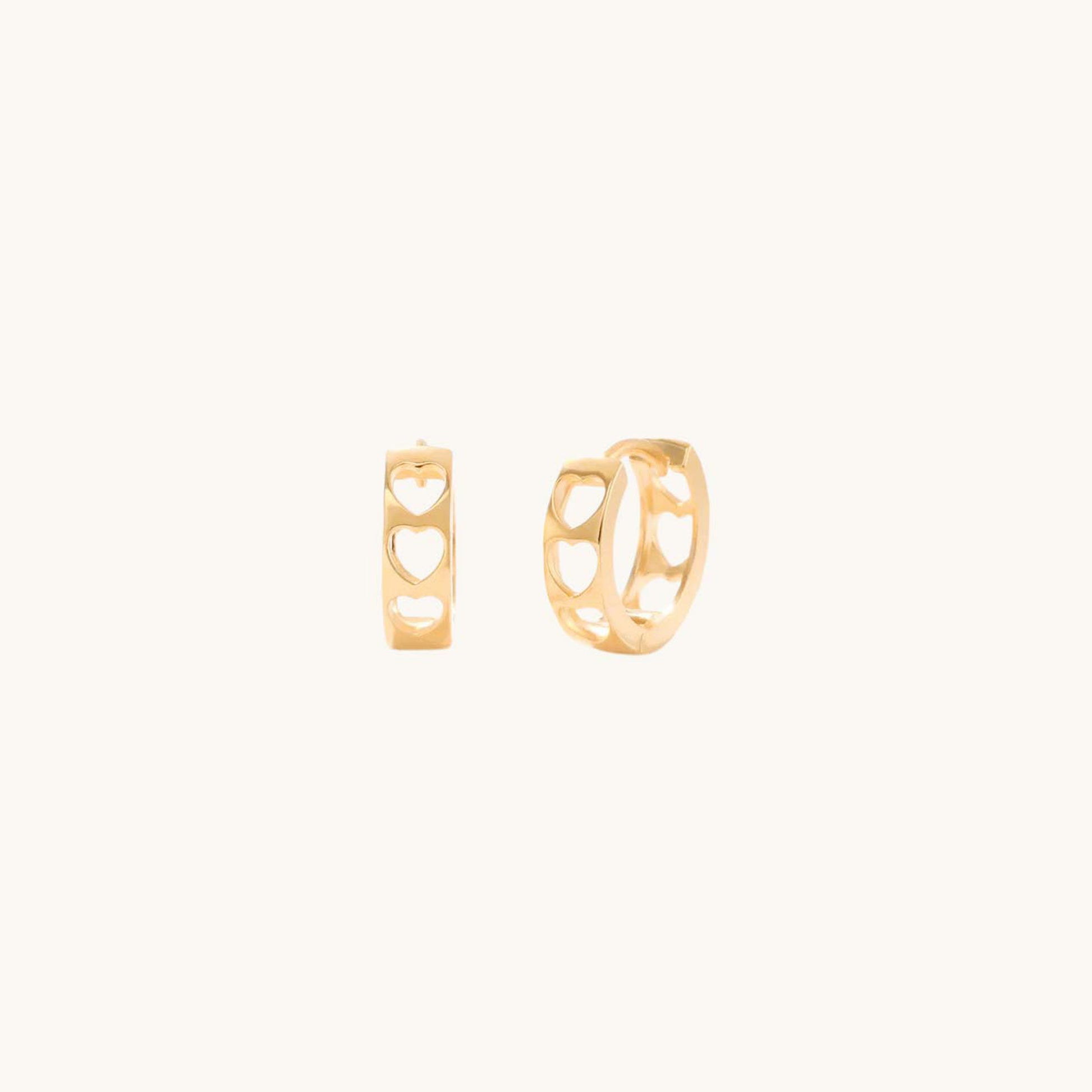 Gold-plated 925 sterling silver Airy Love Huggie Hoops