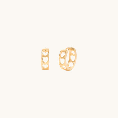 Gold-plated 925 sterling silver Airy Love Huggie Hoops