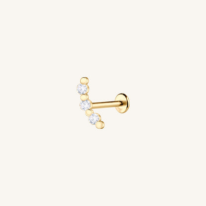 Gold-plated 925 sterling silver Curve Flatback Earring Gold