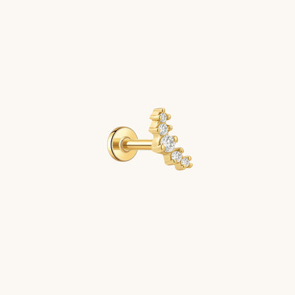 Gold-plated 925 sterling silver Mini Curve Flatback Earring Gold