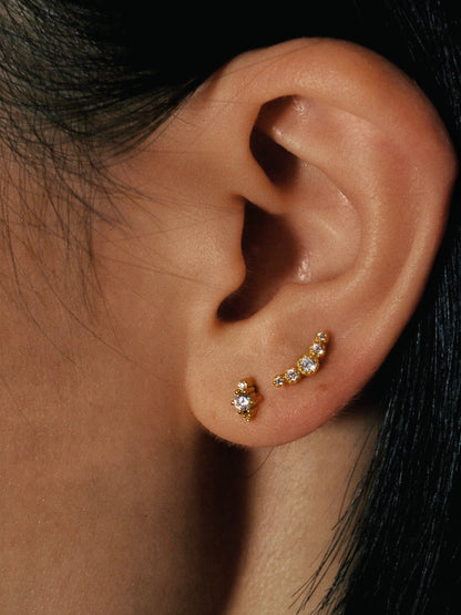 Gold-plated 925 sterling silver Triangle Flatback Earring