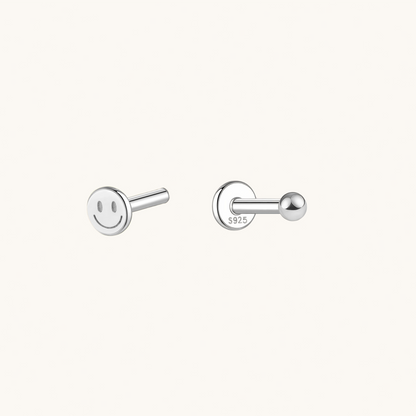 Gold-plated 925 sterling silver Ball Flatback Earring Silver 2mm