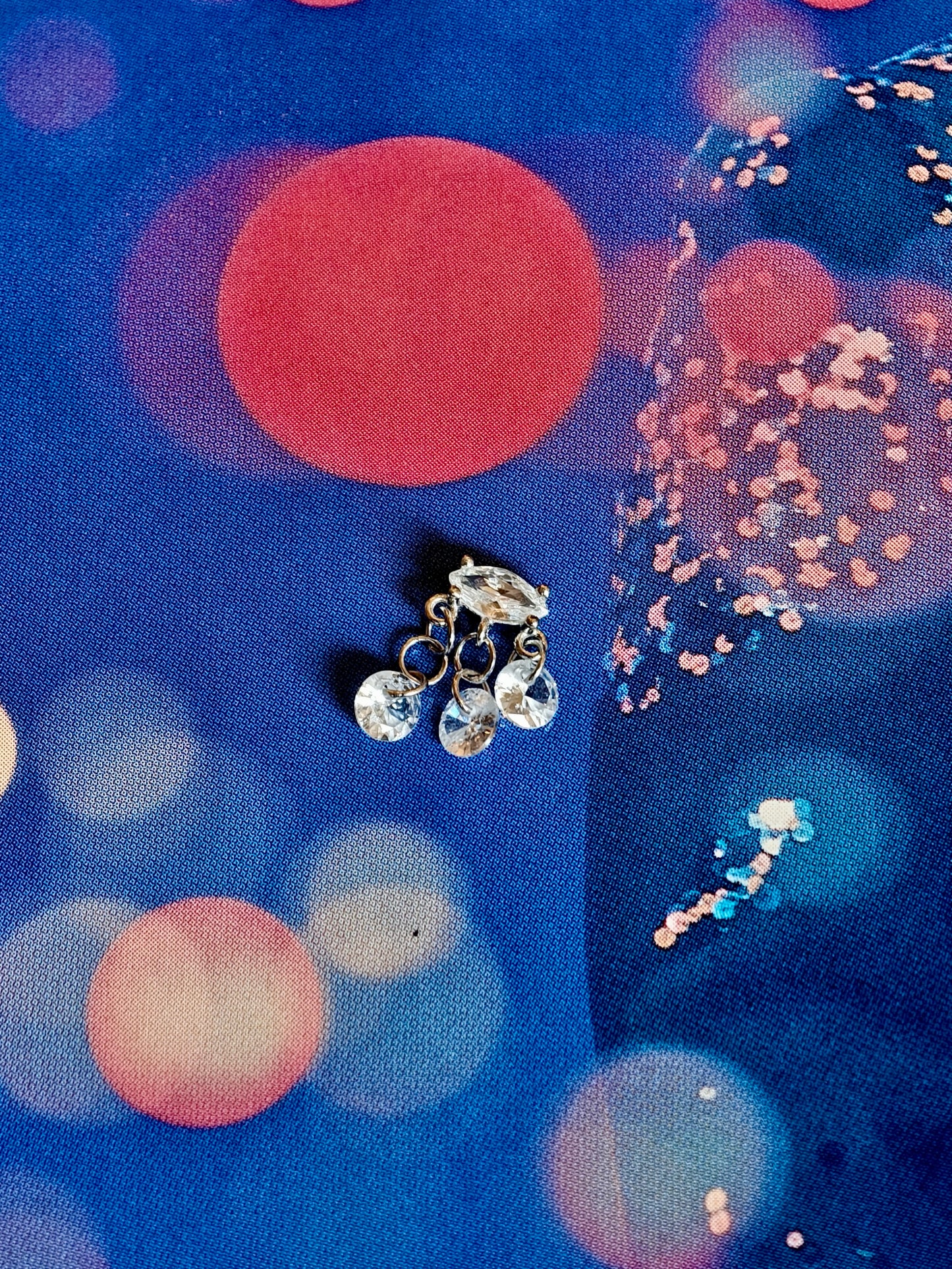 CZ Tassel Chain Flatback Earring