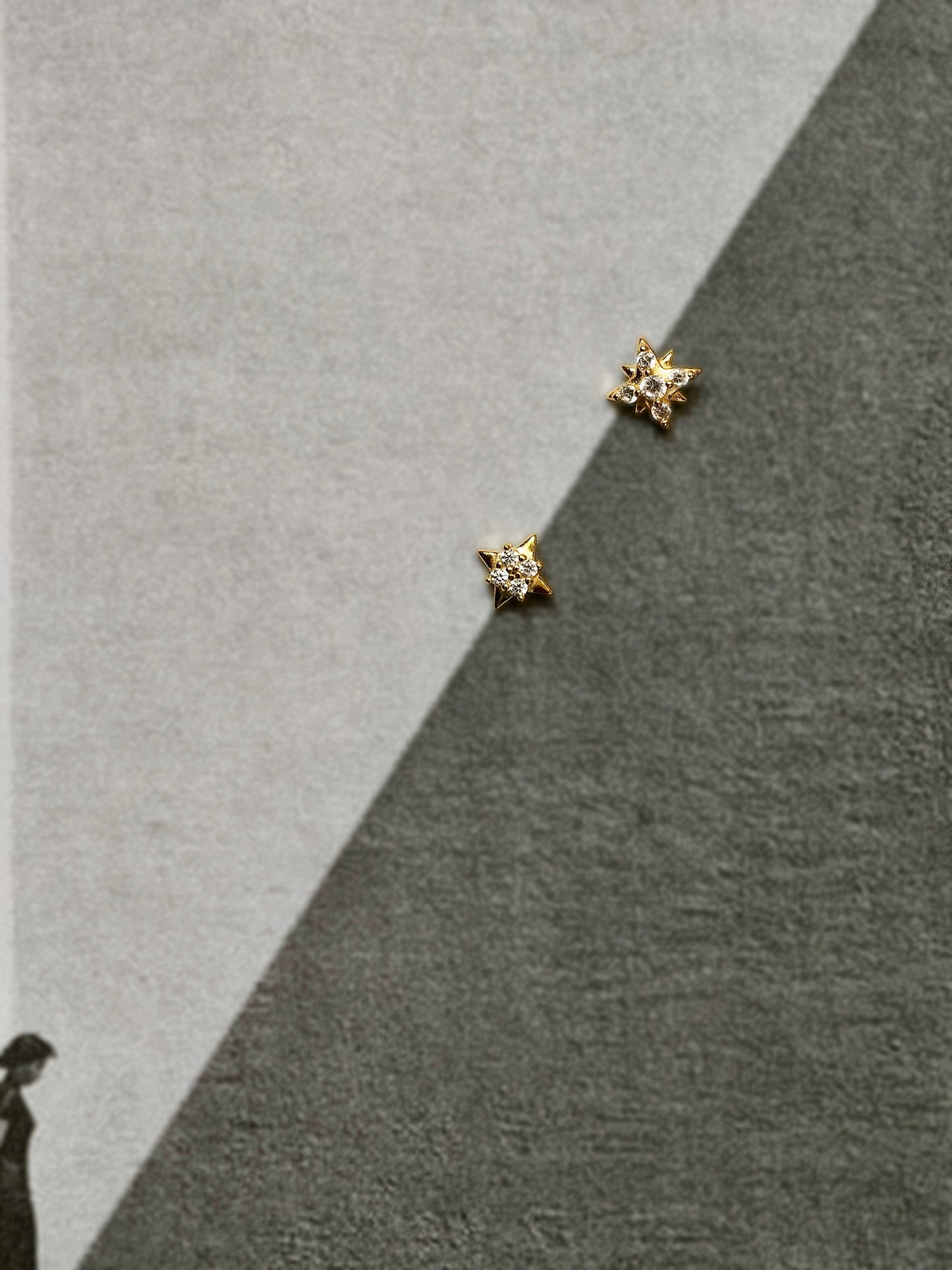 Gold-plated 925 sterling silver Nova Bloom Flatback Earring