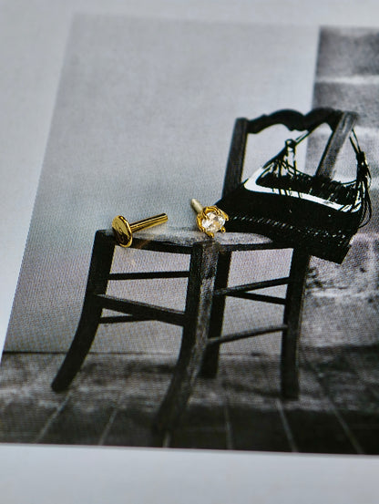 Six-Prong Zirconia Flatback Earring