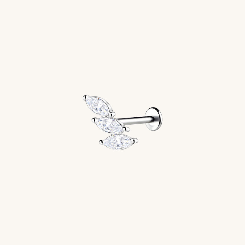 Three Leaves Flatback Earring