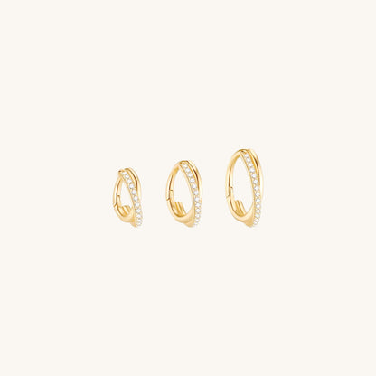 Gold-plated 925 sterling silver Twist Sparkle Clicker Hoop 10mm