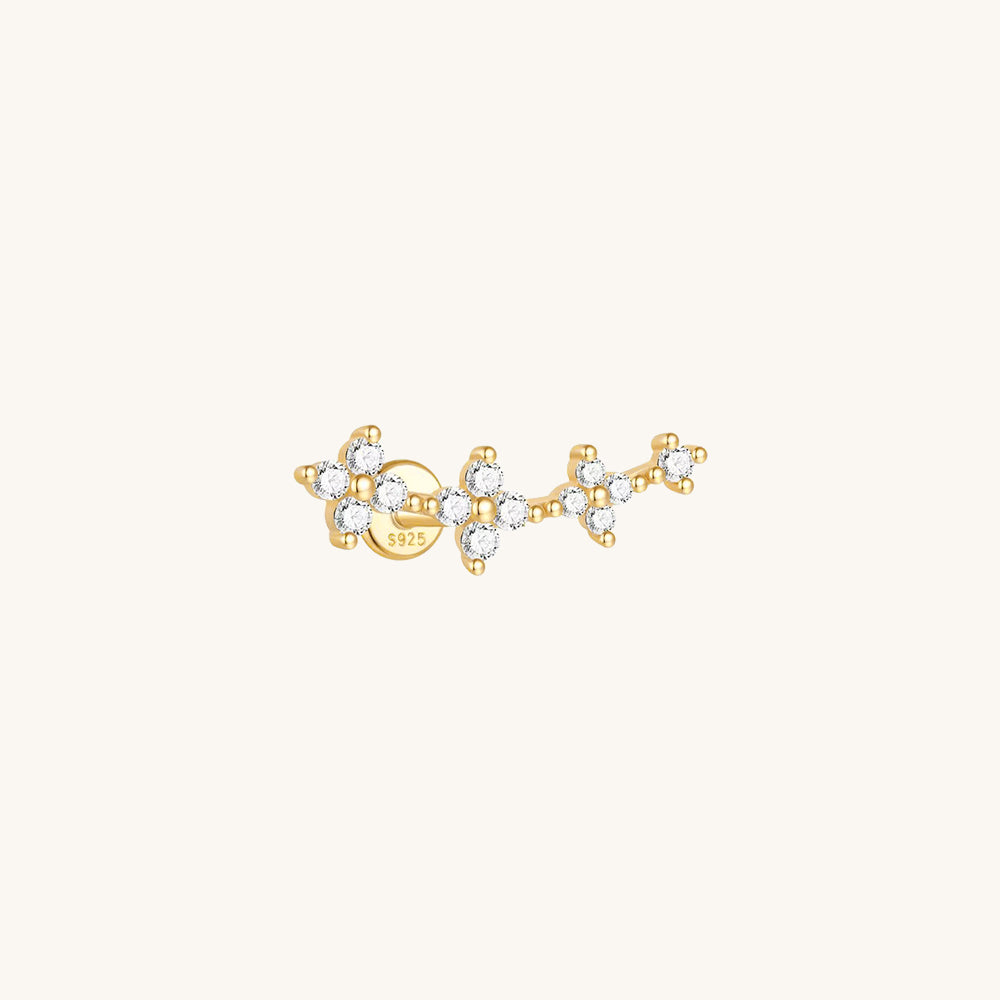 Floral Curve Flatback Earring