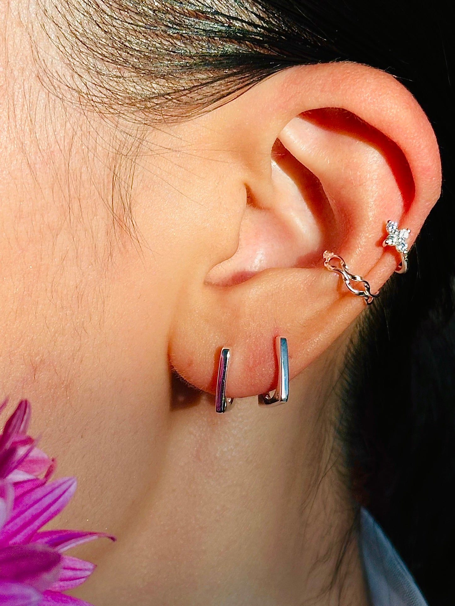 Gold-plated 925 sterling silver Duet Flow Ear Cuff