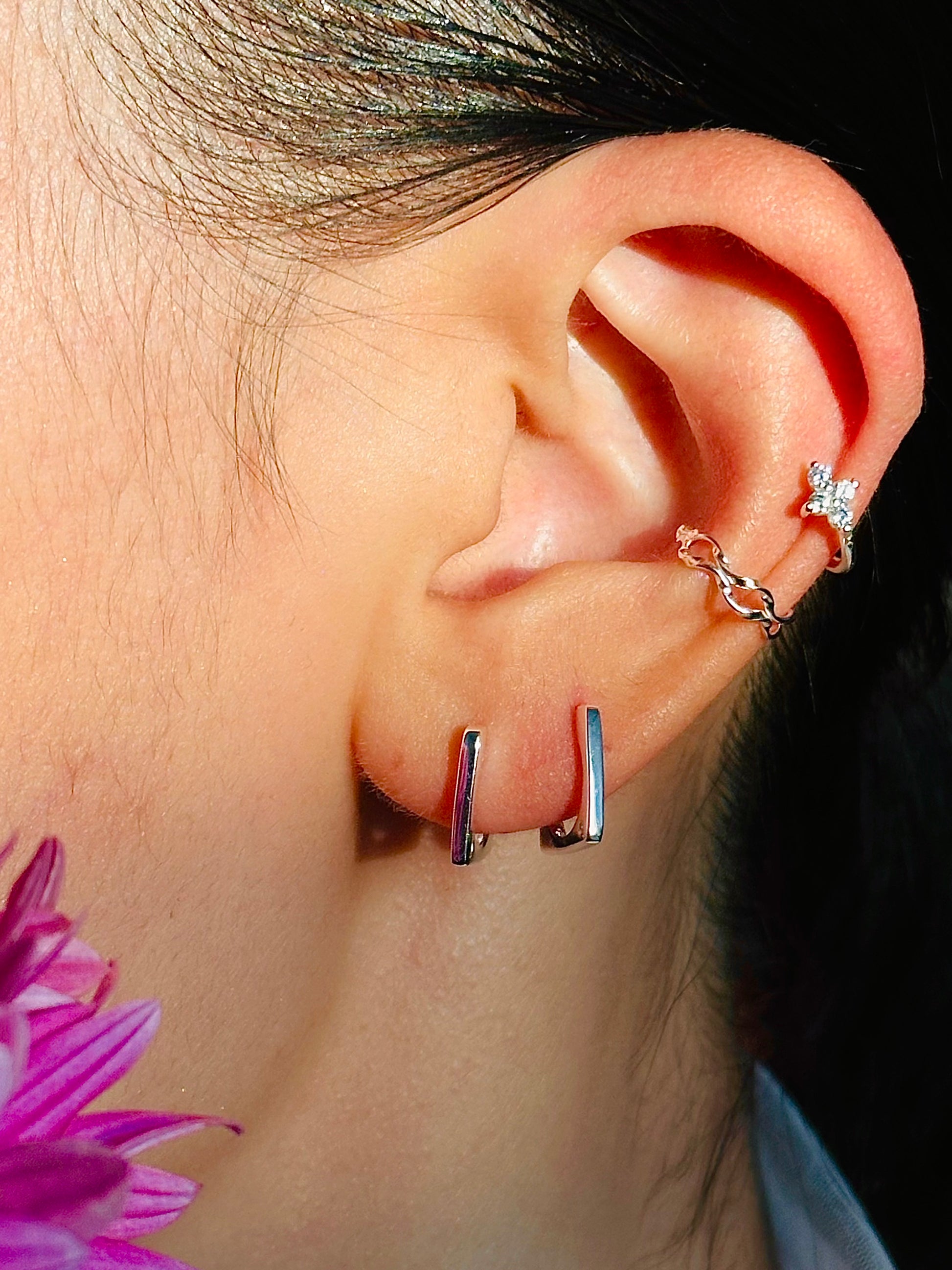 Gold-plated 925 sterling silver Duet Flow Ear Cuff