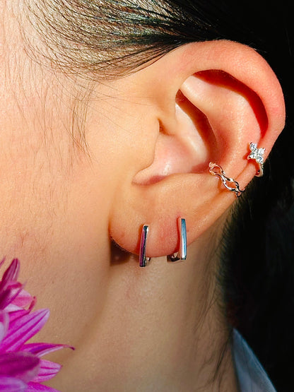 Gold-plated 925 sterling silver Duet Flow Ear Cuff